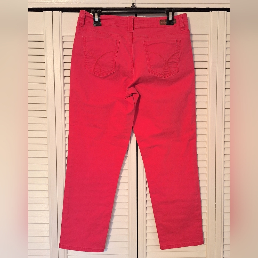 Calvin Klein Women's Vibrant Pink Skinny Crop Jeans Sz 30/10 *S - Picture 3 of 6